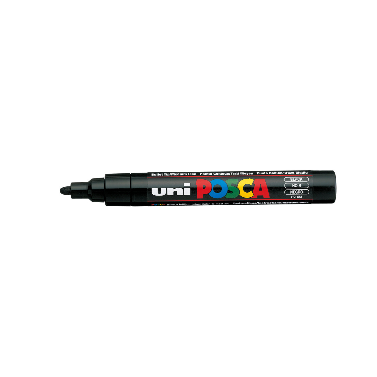 Paint marker - Uni Posca PC-5M - Sort - 1,8–2,5 mm - 6 stk