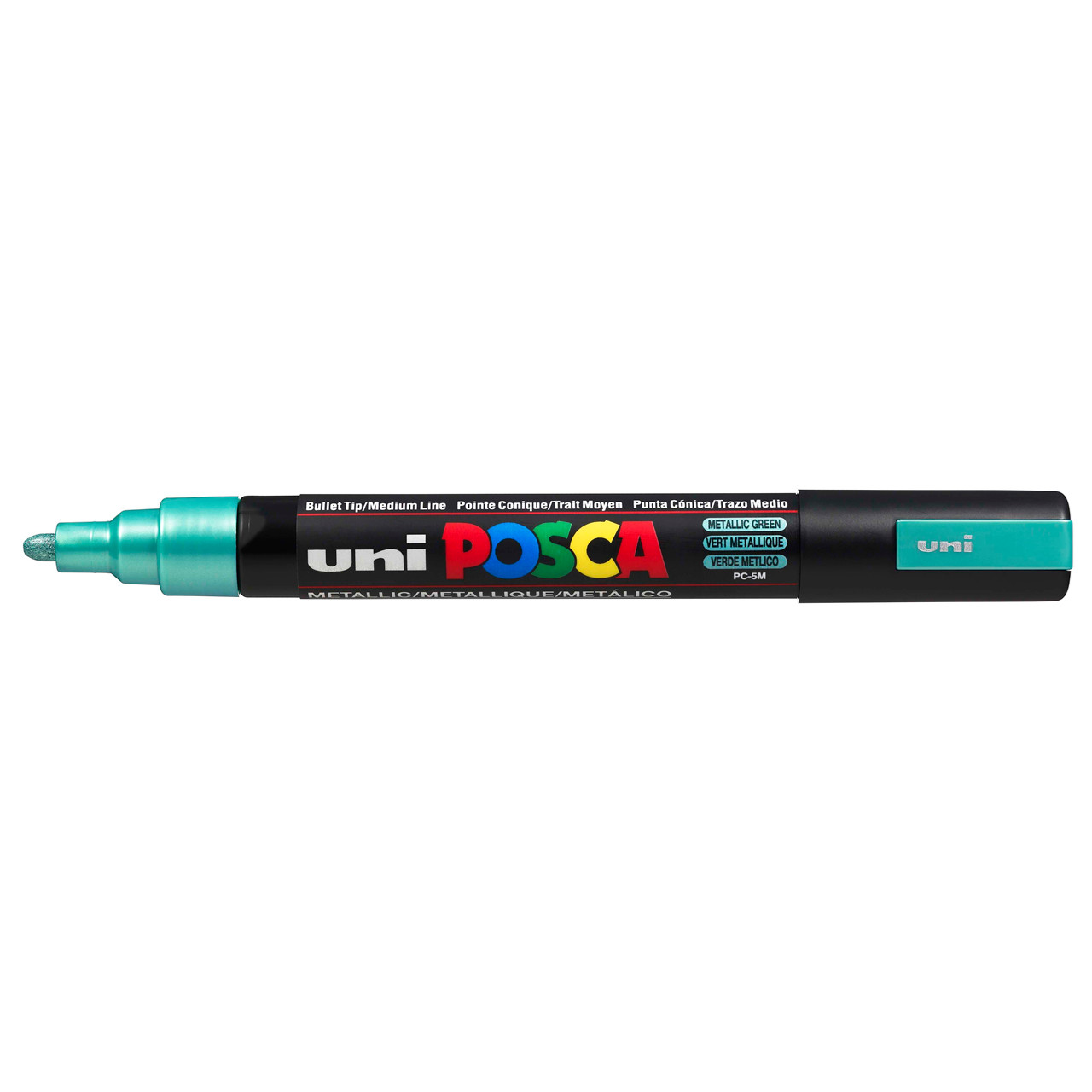 Paint marker Uni Posca PC-5M metallic green 1,8-2,5mm - 6 stk