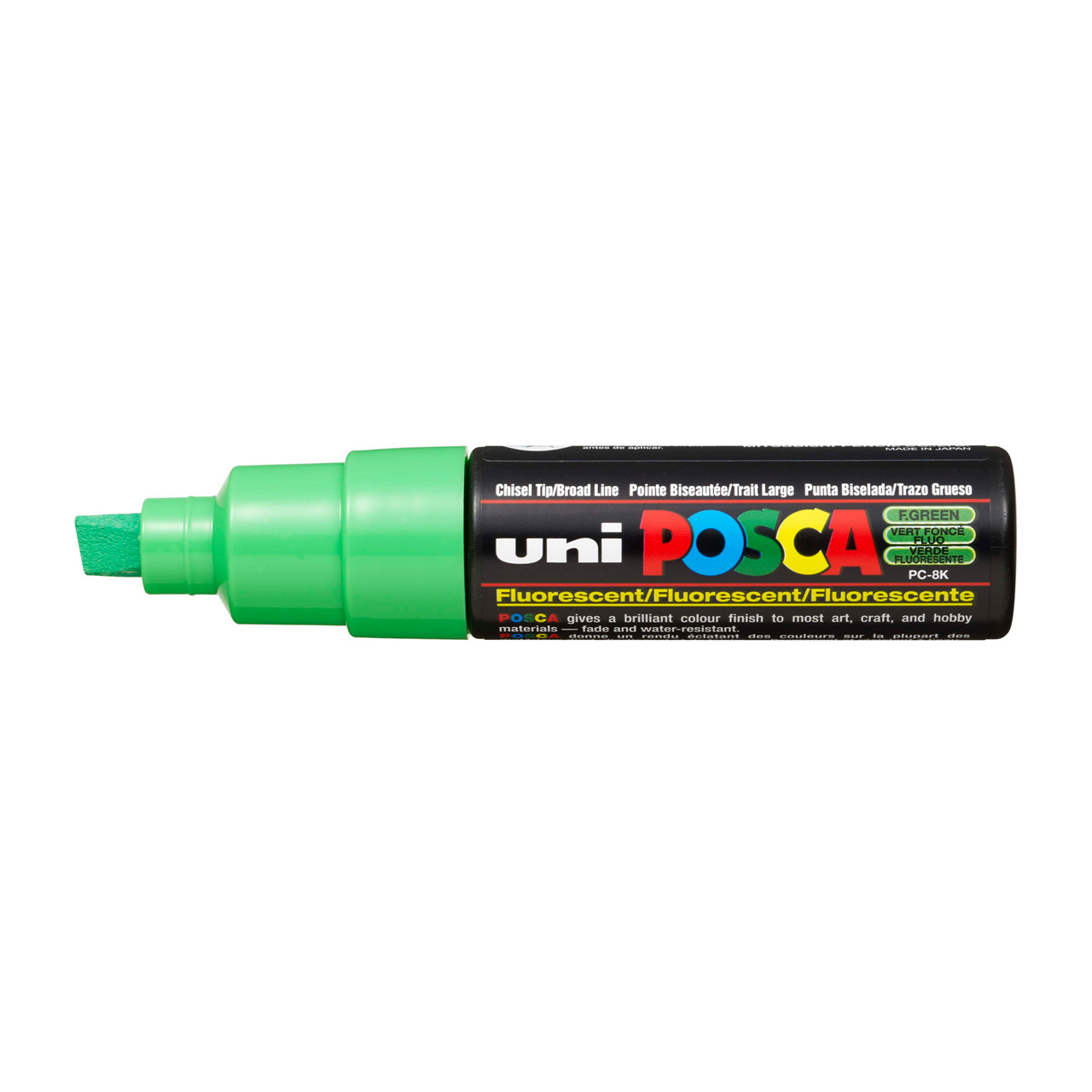 Paint marker Uni Posca PC-8K fluo green 8mm - 6 stk