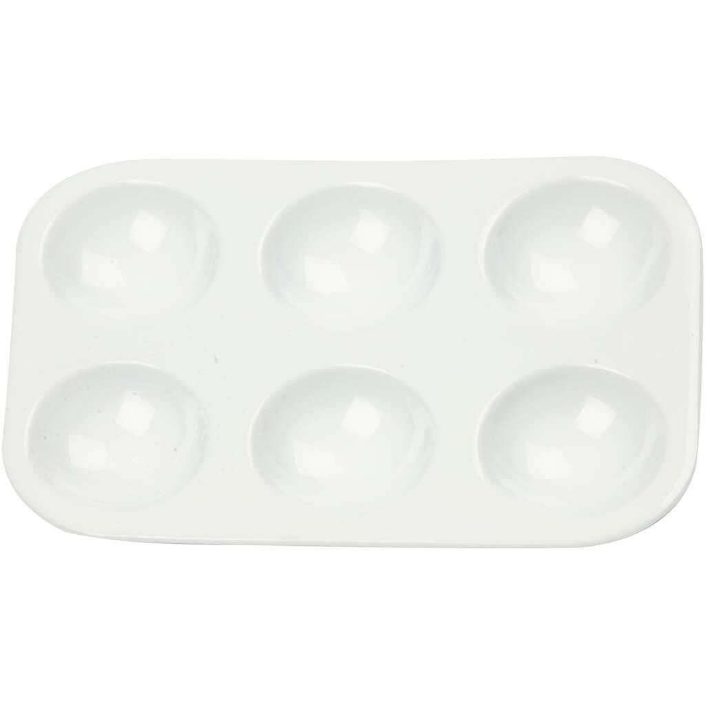 Palette - Plast 12x8 cm - 6 rum - 10 stk