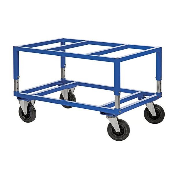 Pallevogn, Justerbar Højde, Stål, Til 800 kg - Blå