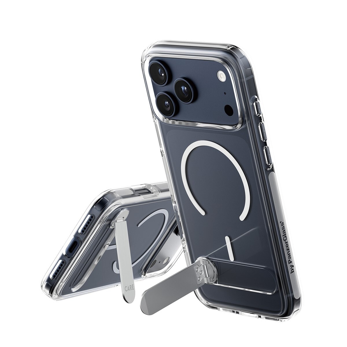 Cover – CARE by PanzerGlass – Feature Case – Transparent – Kickstand & MagSafe – iPhone 17 Pro Max – Klar