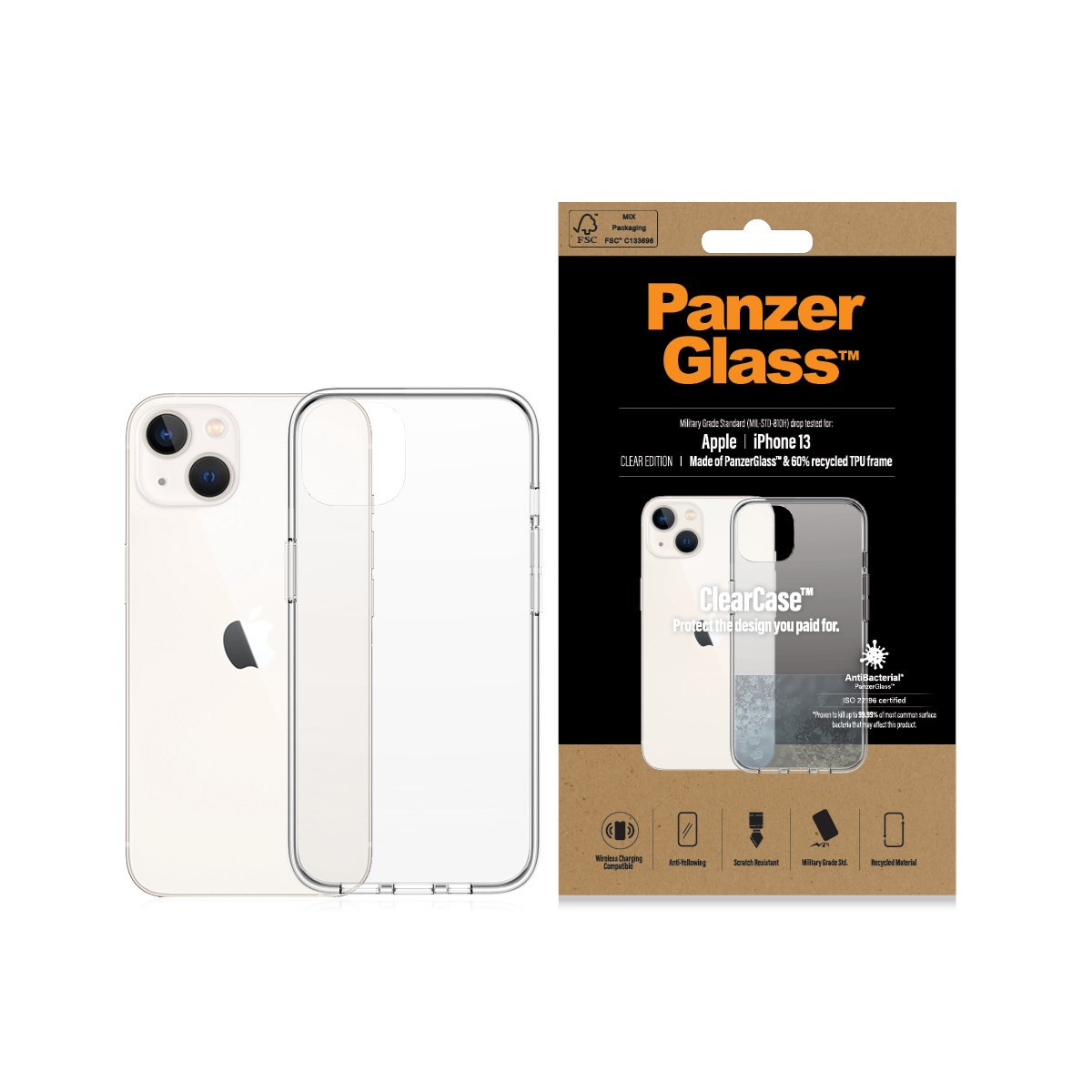 Cover – PanzerGlass ClearCase AB – iPhone 13 | 13 Pro – Transparent