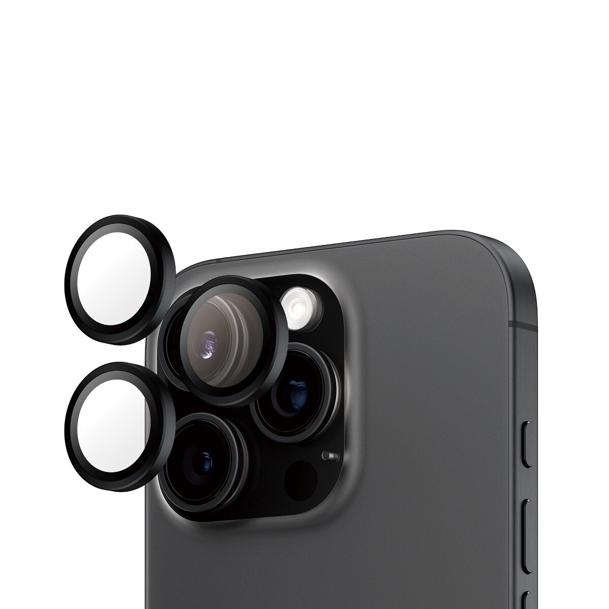 Kameralinsebeskyttelse - PanzerGlass HoopsTM Sort - iPhone 16 Pro / 16 Pro Max