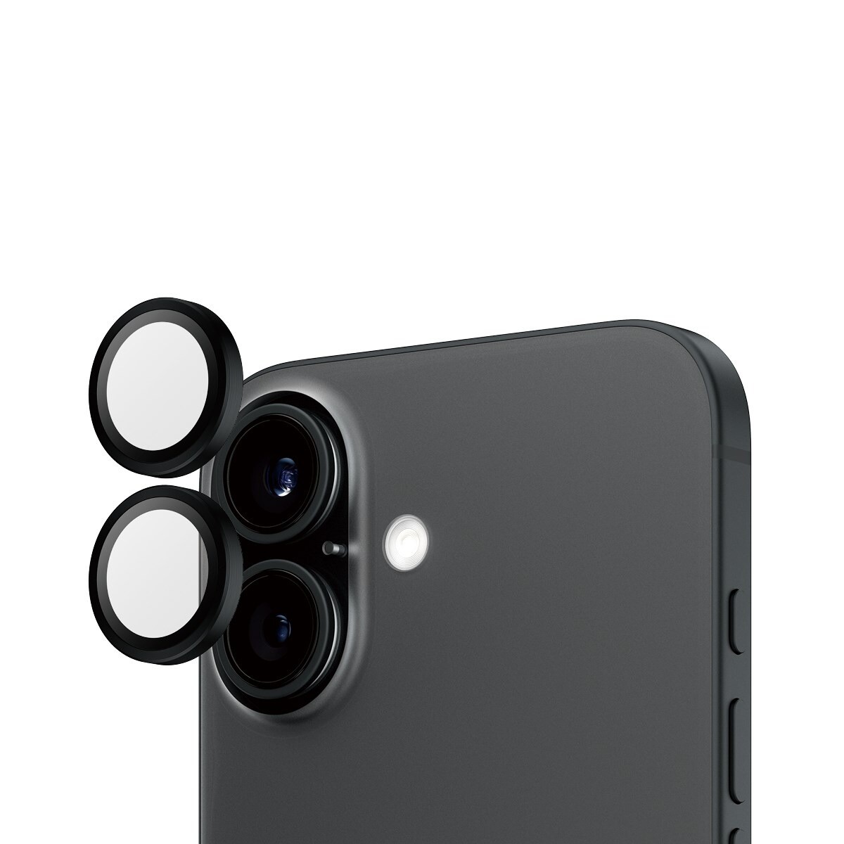Kameralinsebeskyttelse - PanzerGlass HoopsTM Sort - iPhone 16/16 Plus