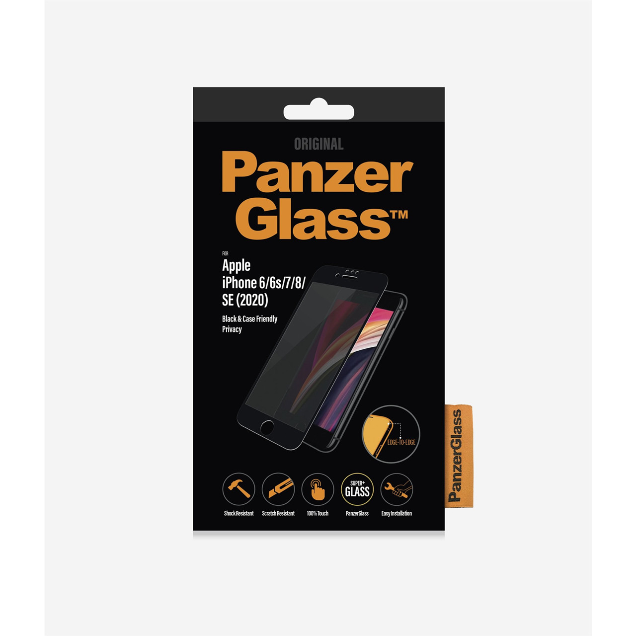 PanzerGlass iPhone SE (2020) Case Friendly Privacy, Black