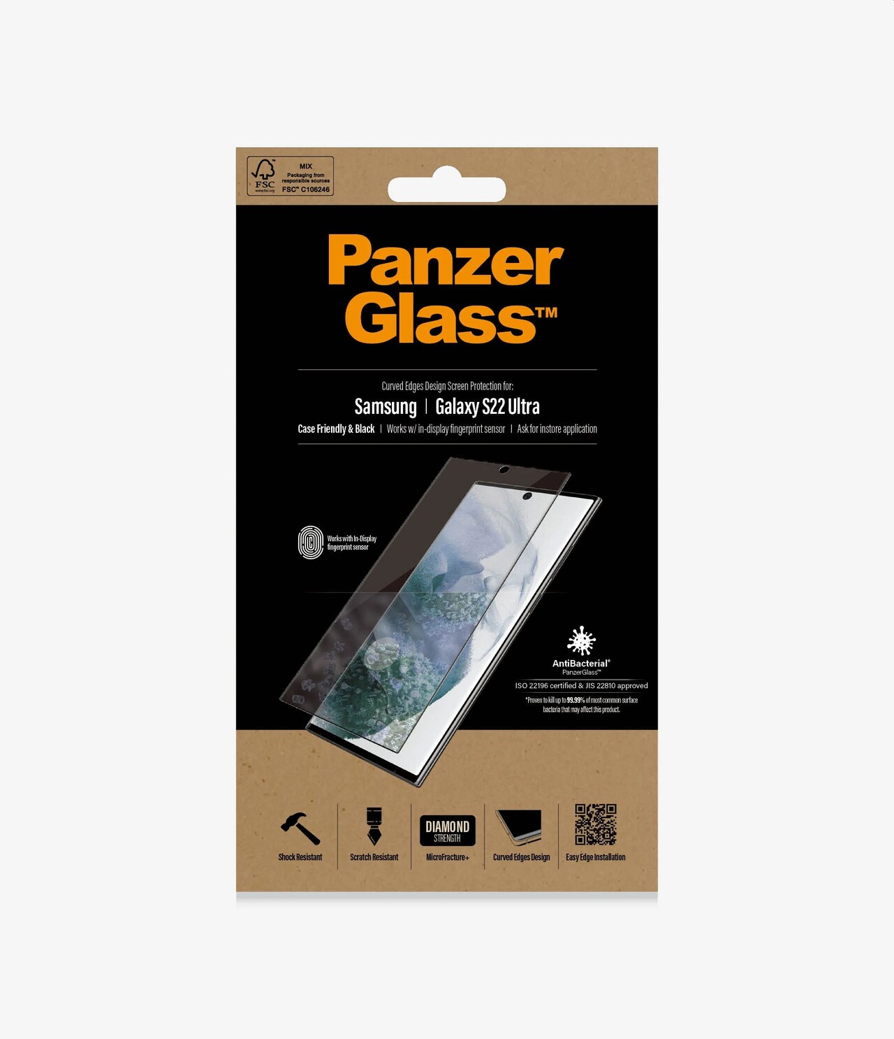 Skærmbeskyttelse - PanzerGlass Samsung Galaxy S22 Ultra (CF) - Sort