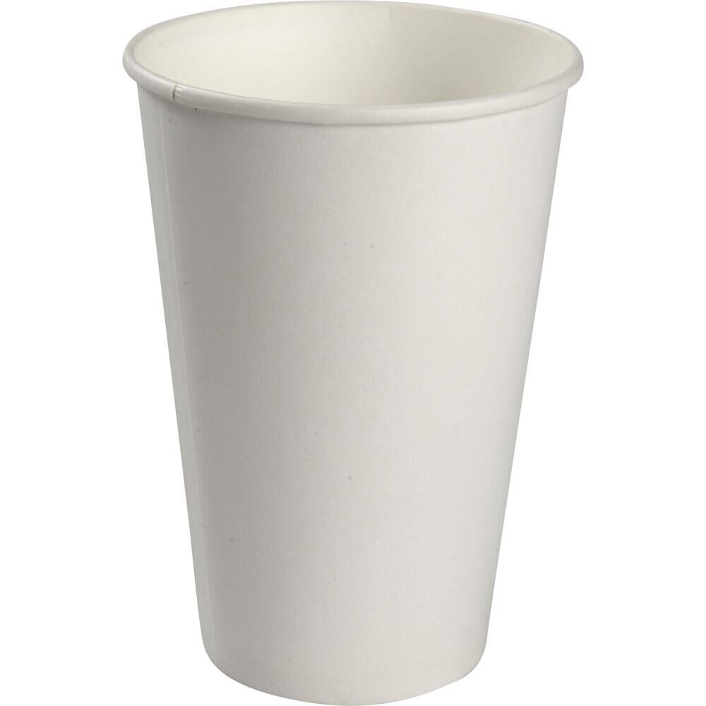 Papbæger, 13,5cm, Ø9cm, 40 cl, 50 cl, hvid, pap/PE, 16 oz - 1000 stk