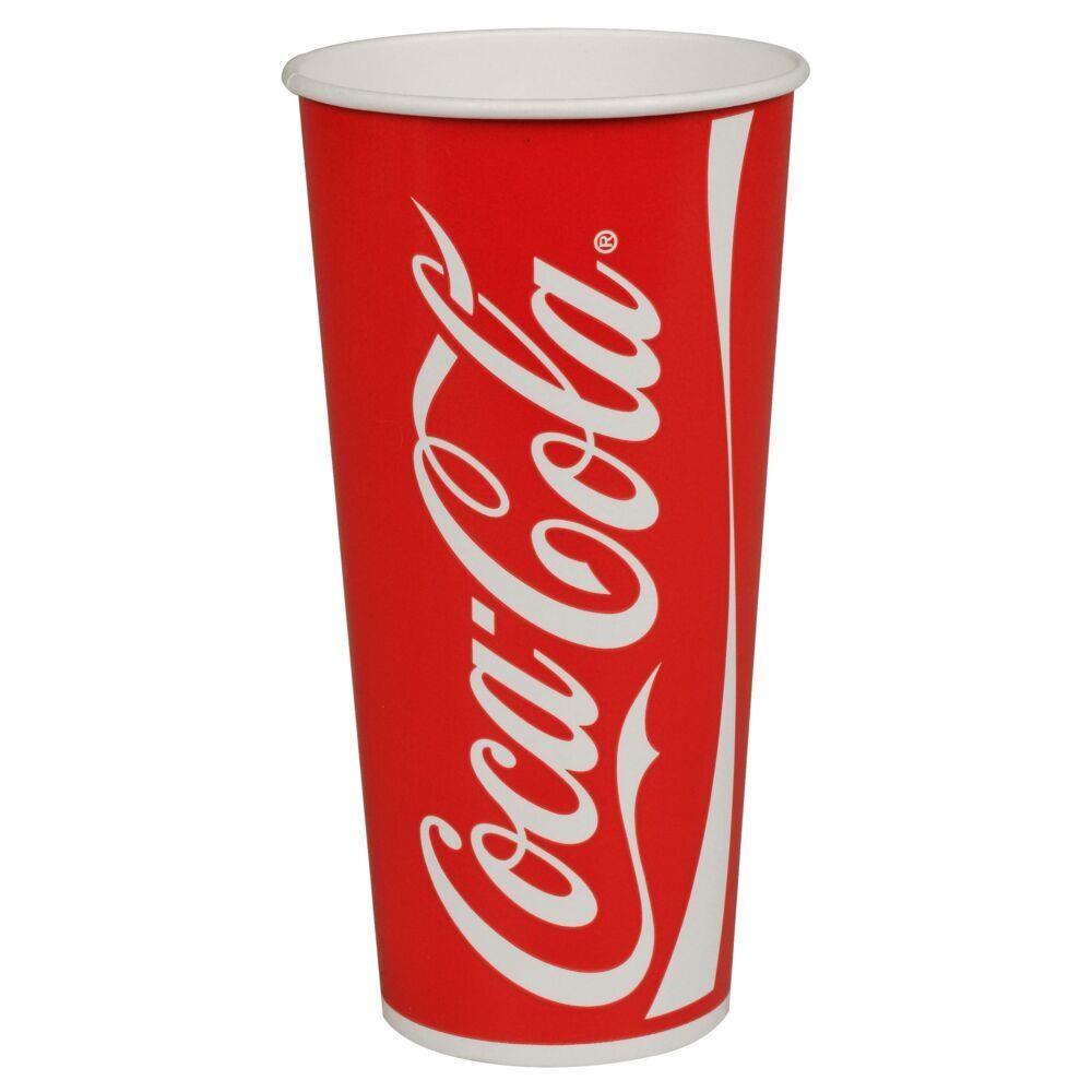 Papbæger, Coca-Cola, 17,8cm, Ø10,5cm, 75 cl, 100 cl, rød, pap/PE, 32 oz - 750 stk