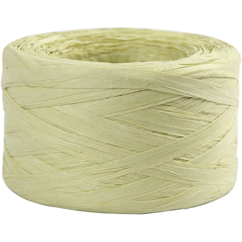 Papirgarn Raffia - B: 7-8 mm lys grøn - 100m