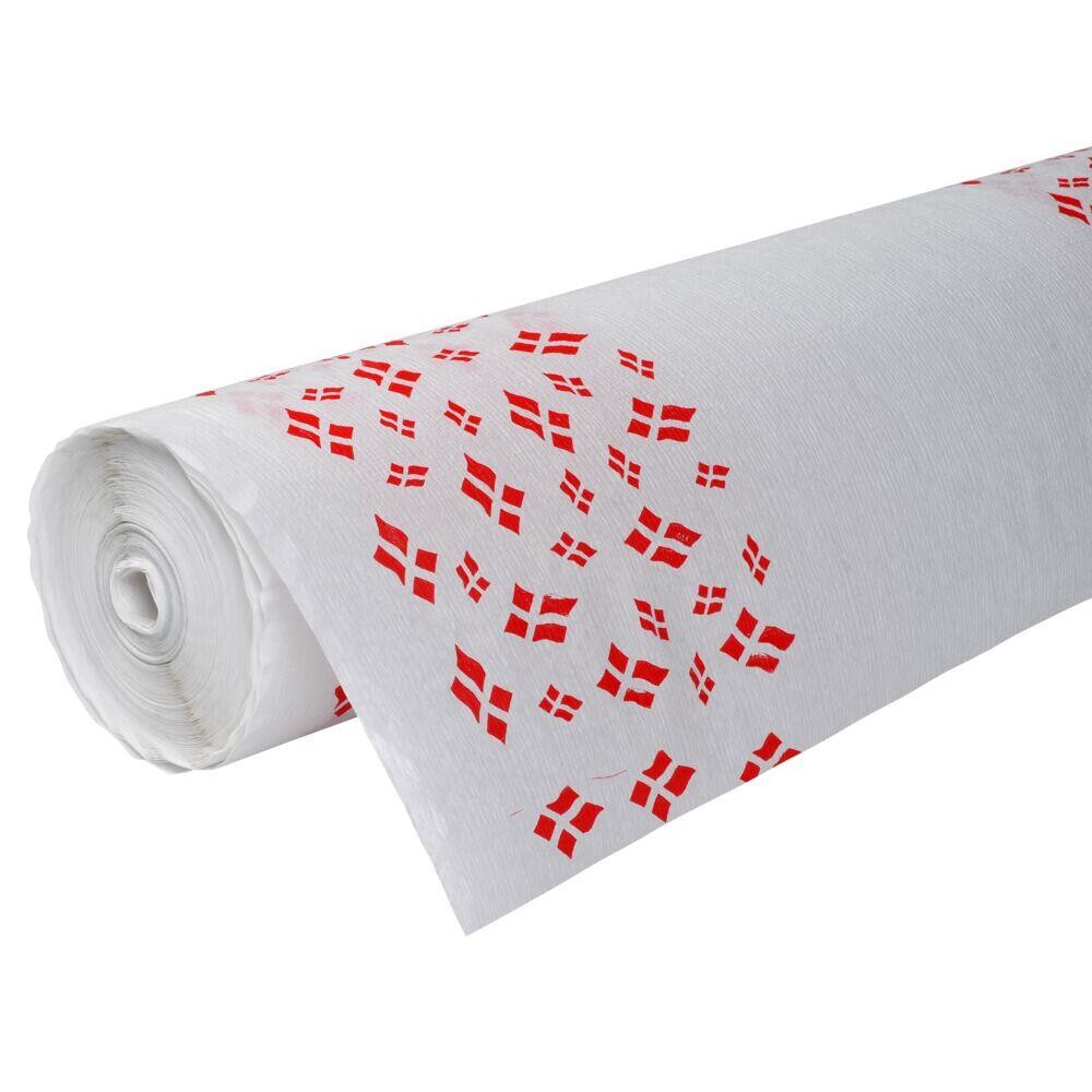 Papirdug med flag rød/hvid 120x5.000cm 100% genbrugspapir