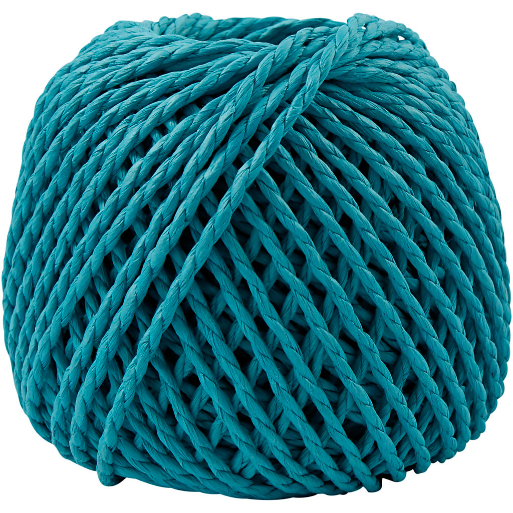 Papirgarn tykkelse 2,5-3 mm cirka 42 meter turkis | 150 gram