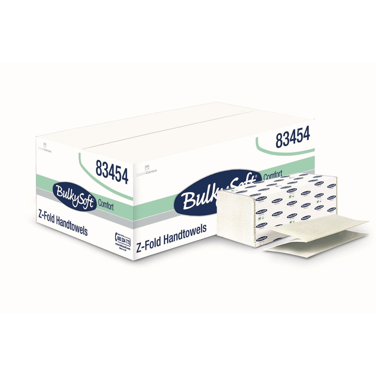 Papirhåndklæder Bulky Soft hvid 240x205mm 2-lags 150 ark pr pakke - 25 pakker