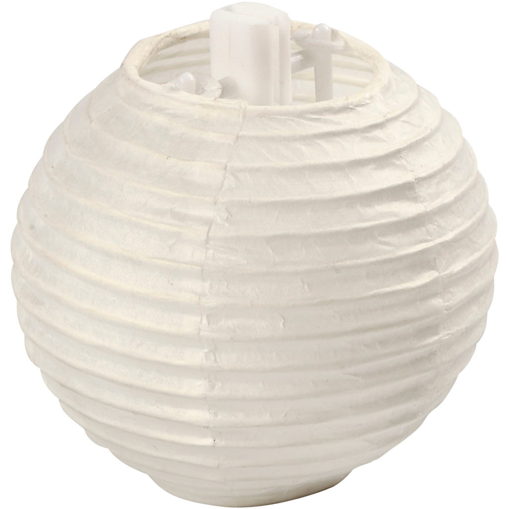 Papirlampe Ø7.5cm hvid 10 stk.