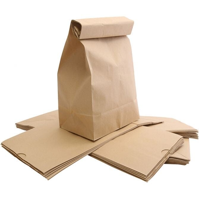 Papirsposer uden hank brun, 70g - 50 stk