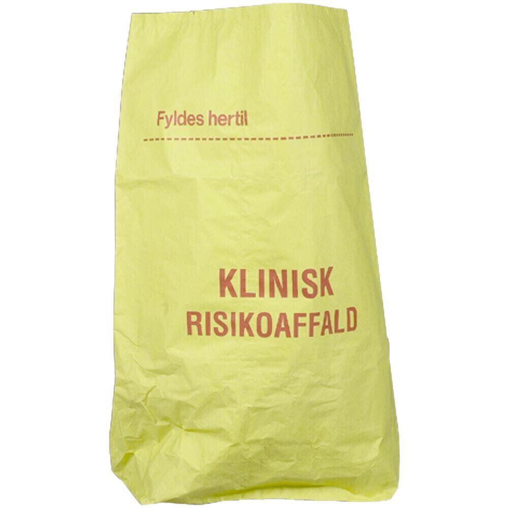 Papirsæk 110L Klinisk Risikoaffald 70x95+25 cm gul + PE-indlæg 50 my - 20 stk