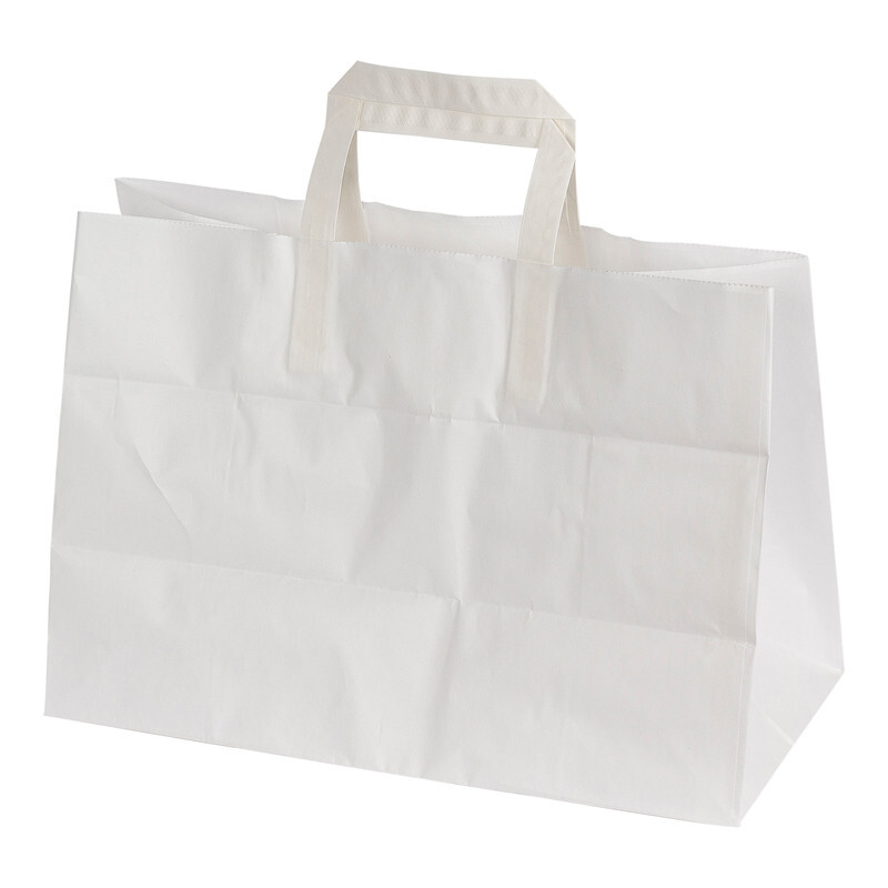 Papirsposer - Bærepose i hvid 14 L 80 g - 350 x 170 x 245 mm 200 stk i pakken