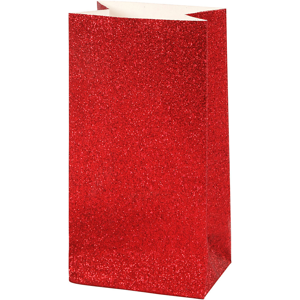 Gaveposer i papir Vivi Gade rød 150 gram Højde 17 cm str. 6 x 9 cm - 8 stk
