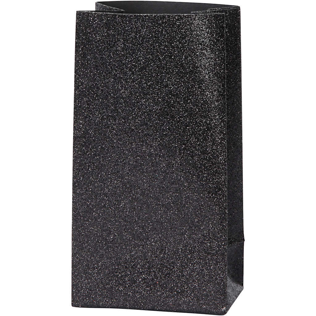 Papirsposer højde 17 cm str. 6 x 9 cm sort 120 gram | 8 stk.
