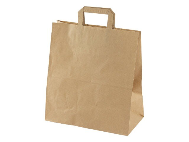 Papirspose med hank - Brun - 20,3 L - 320x160x350 mm - 200 stk