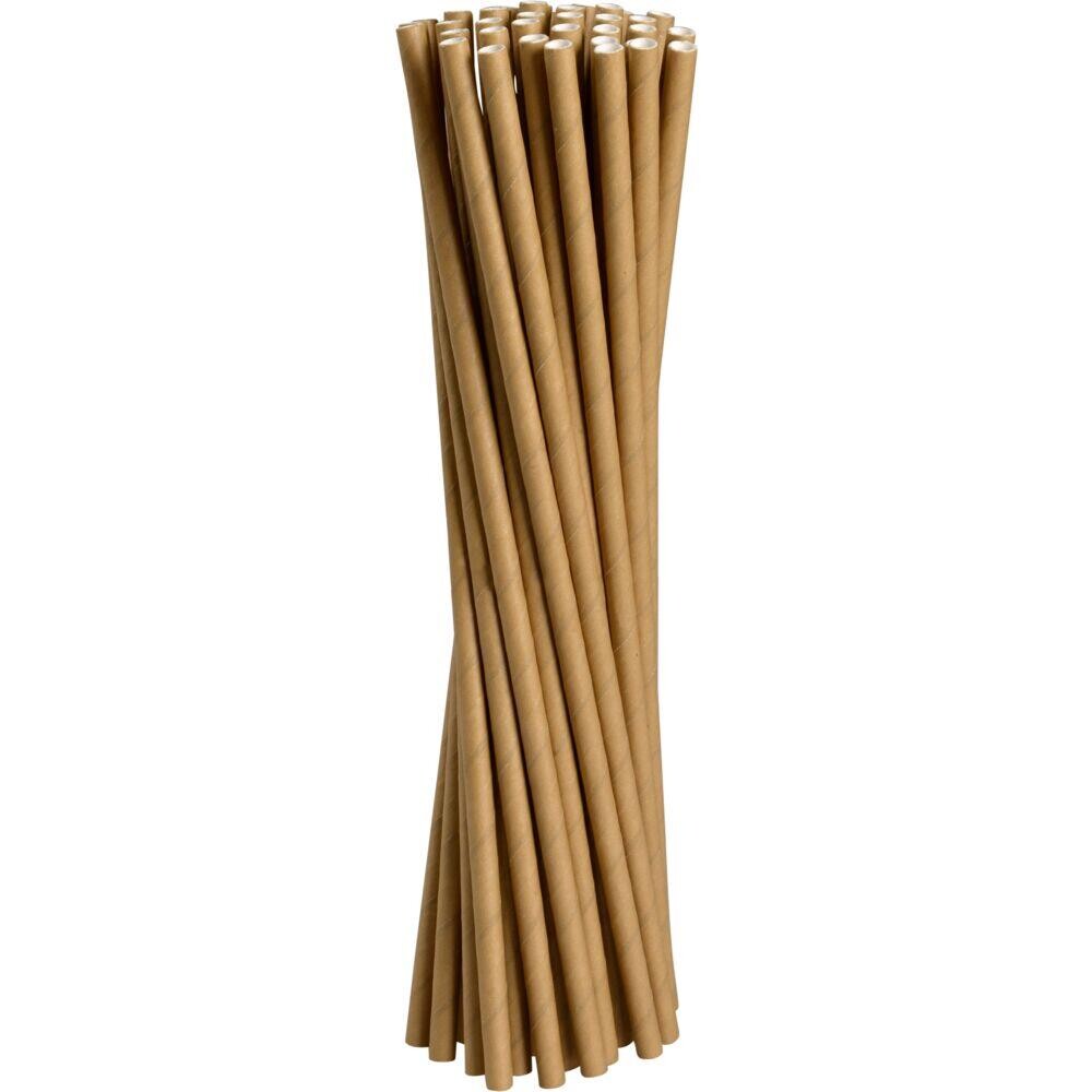 Papirsugerør, Abena Gastro-Line, 25cm, Ø6mm, brun - 5000 stk