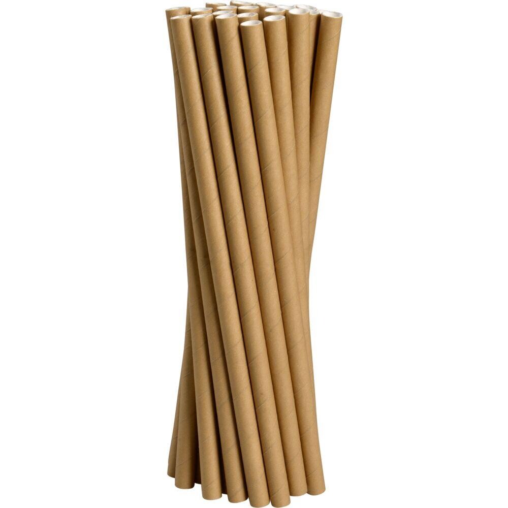 Sugerør - Abena Gastro-Line - 25cm Ø8mm - Papir - Brun - 2000 stk