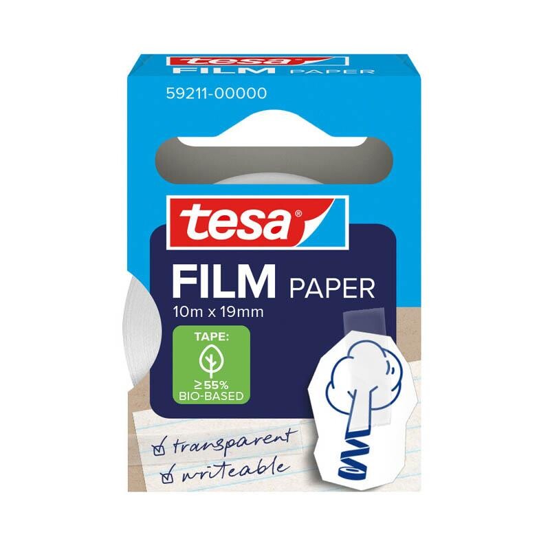 Papirtape, TESA Tesafilm, 19mmx10.00m, transparent 1 reel
