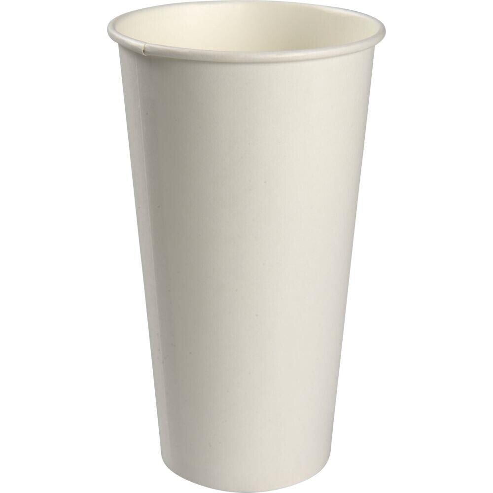 Papkrus 17,8cm Ø10,5cm 75 cl hvid pap PE 32 oz - 600 stk