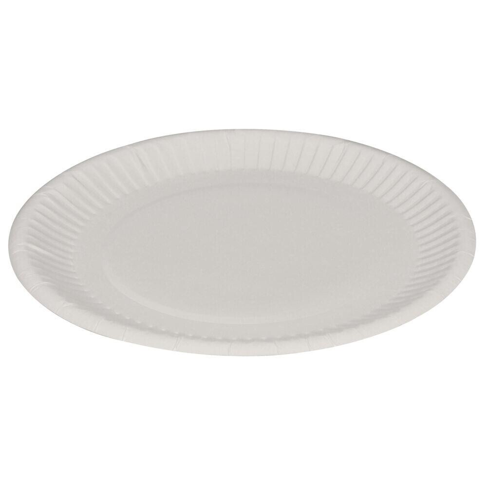 Paptallerkner hvid økonomi 18 cm - 1000 stk