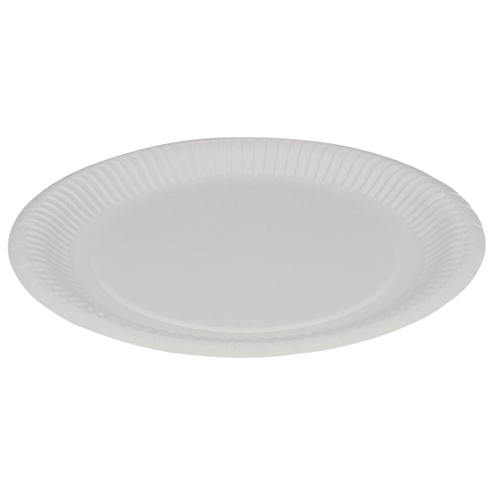 Paptallerkner - Neutral Ø23 cm - Hvid Økonomi - Pap - 500 stk