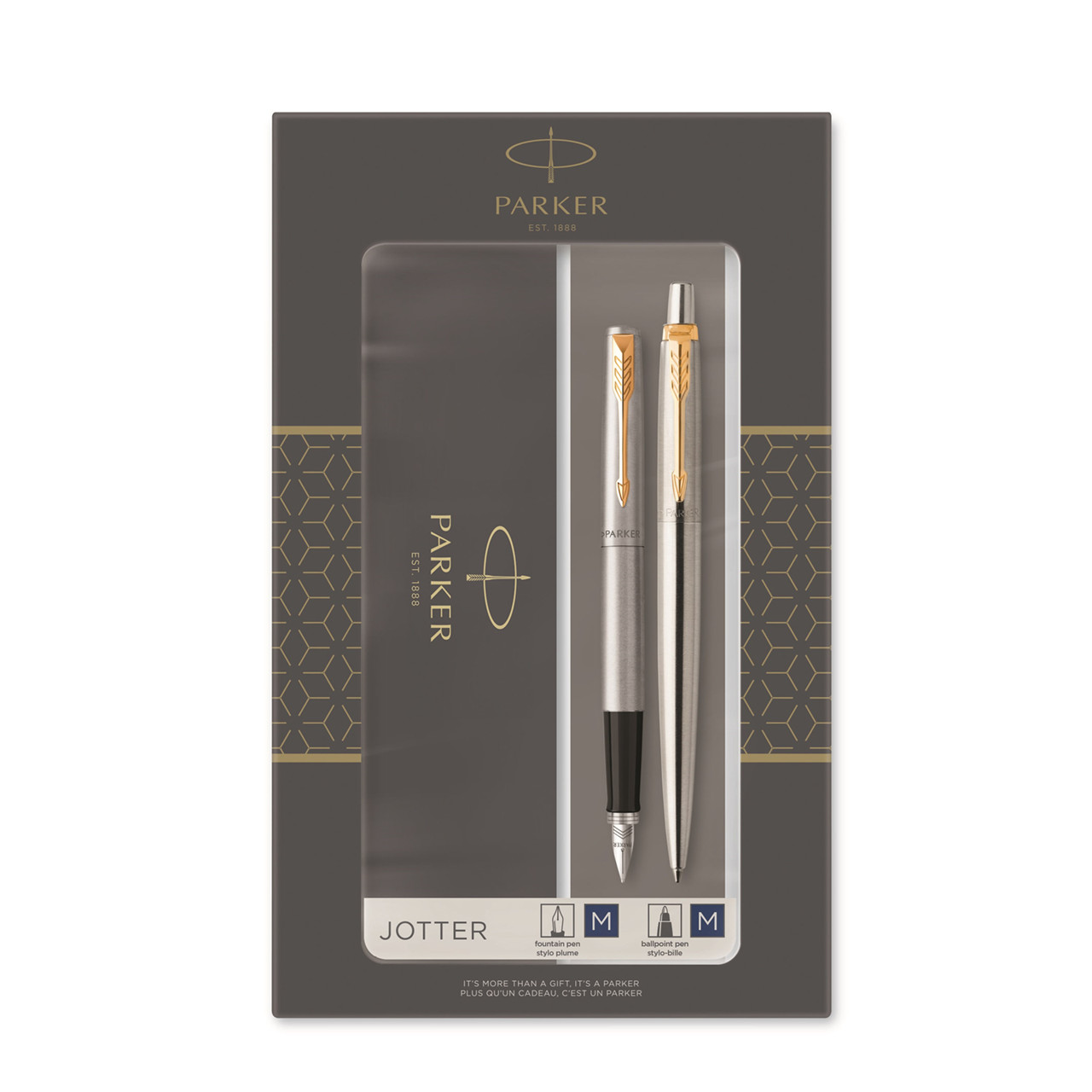 Parker Duosæt Jotter GT - kuglepen+fyldepen sølv