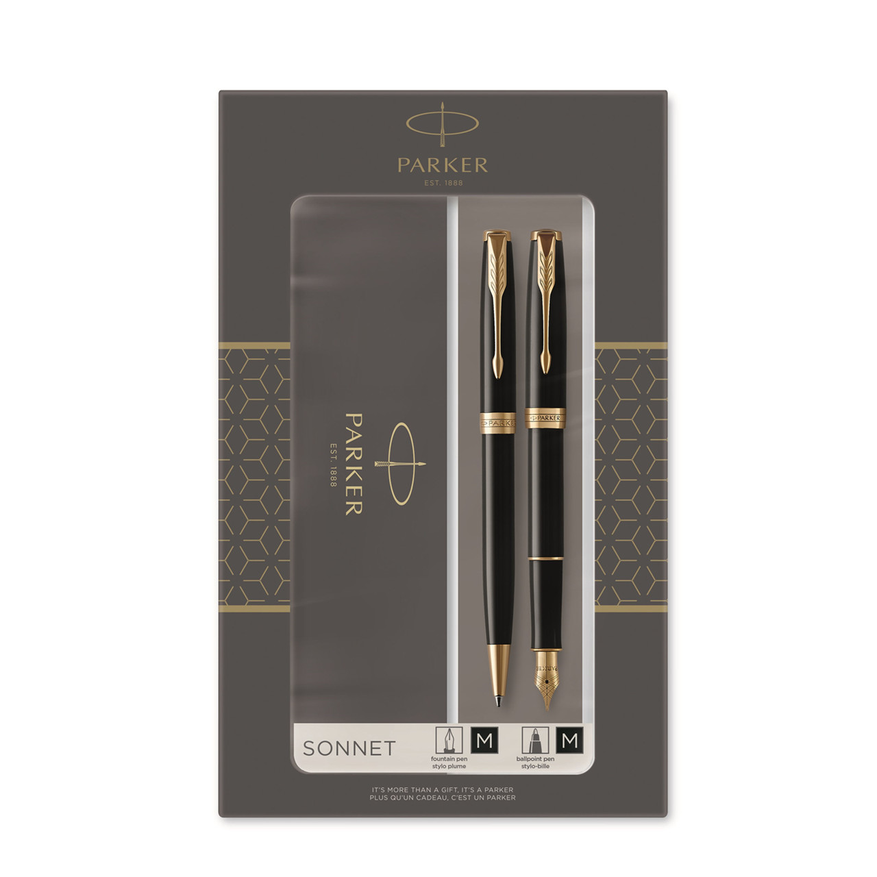 Parker Duosæt Sonnet GT - kuglepen+fyldepen sort