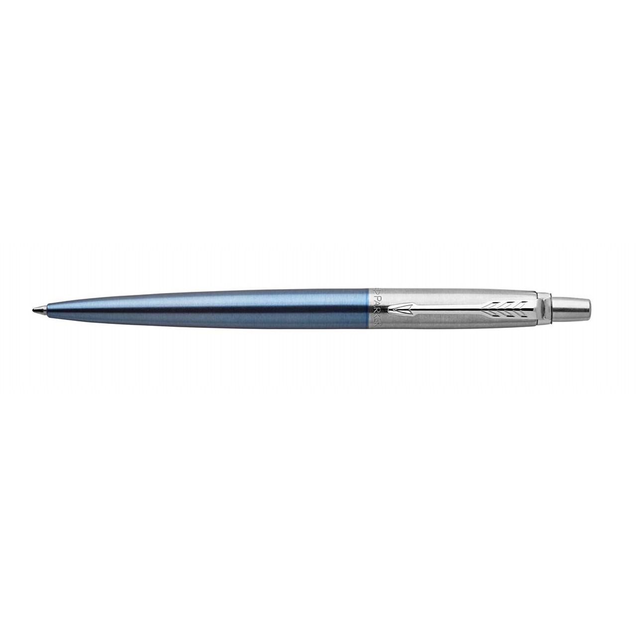 Kuglepen - Parker Jotter Waterloo Blue Chrome Trim - Blå skrift - Medium