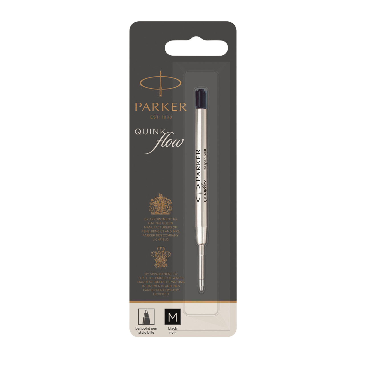 Parker kuglepen refill Quinkflow M sort blist