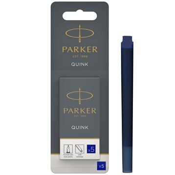 12 stk. Refillpatroner - Parker Long - Blåt blæk - 5 stk - Køb minimum 12 stk.
