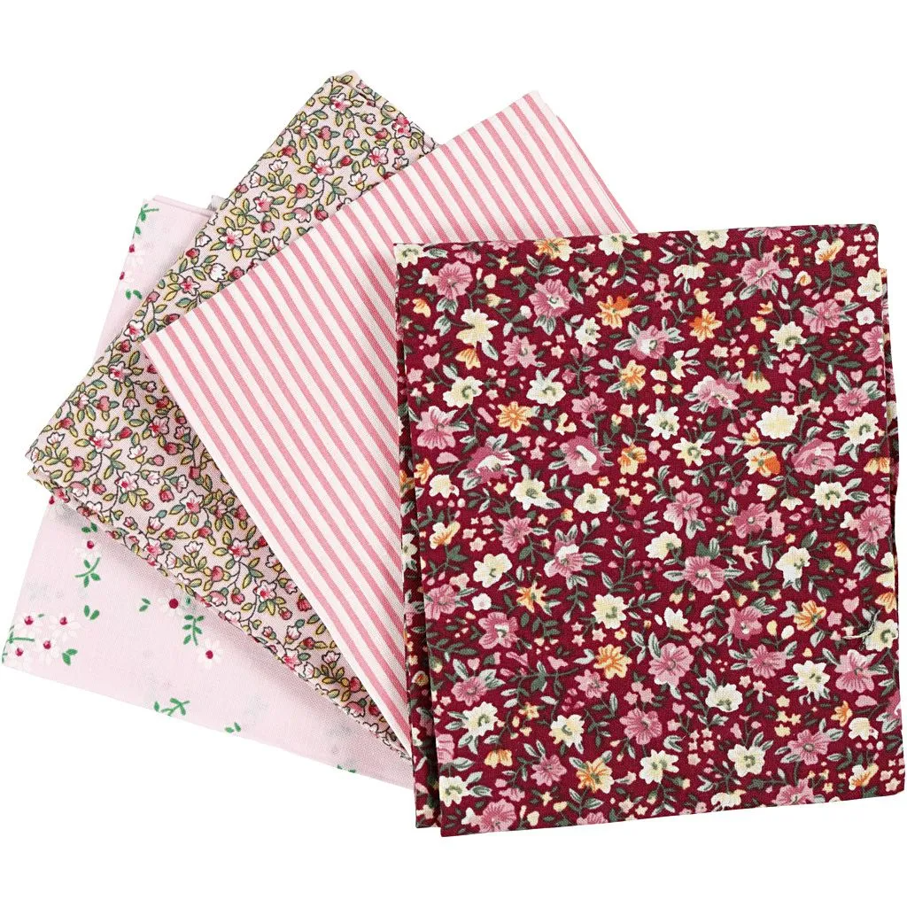 Patchworkstof - str. 45x55 cm 100 g|m2 - rosa 4stk.