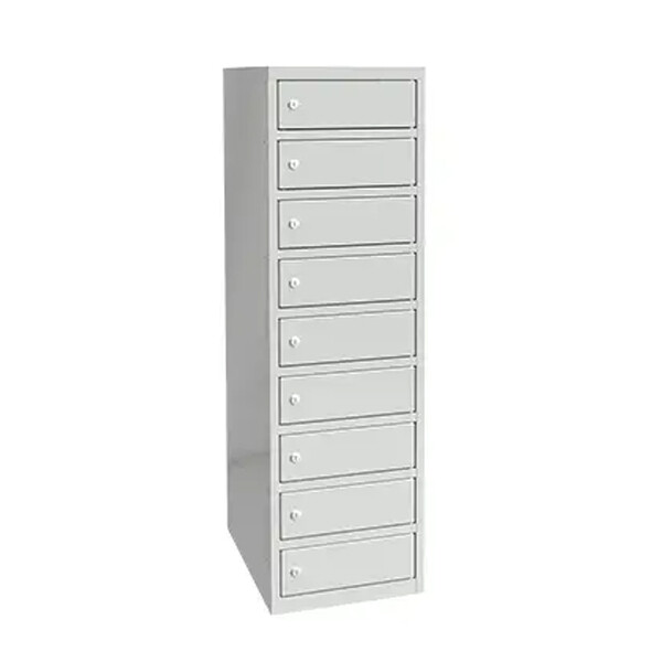 PC skab 1x400 med el, lige tag 9 rum, cylinderlås