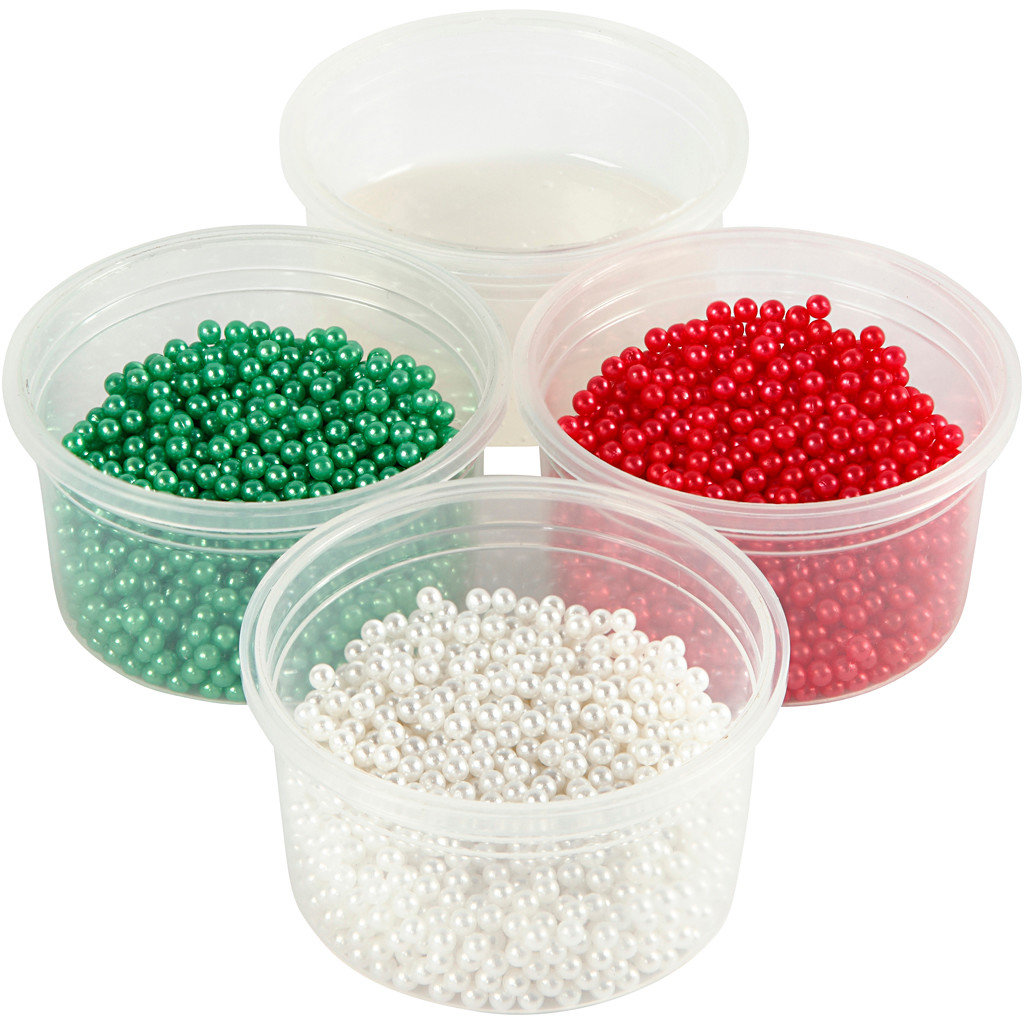 Pearl Clay 3x25 g 38 g grøn hvid rød - 1 sæt