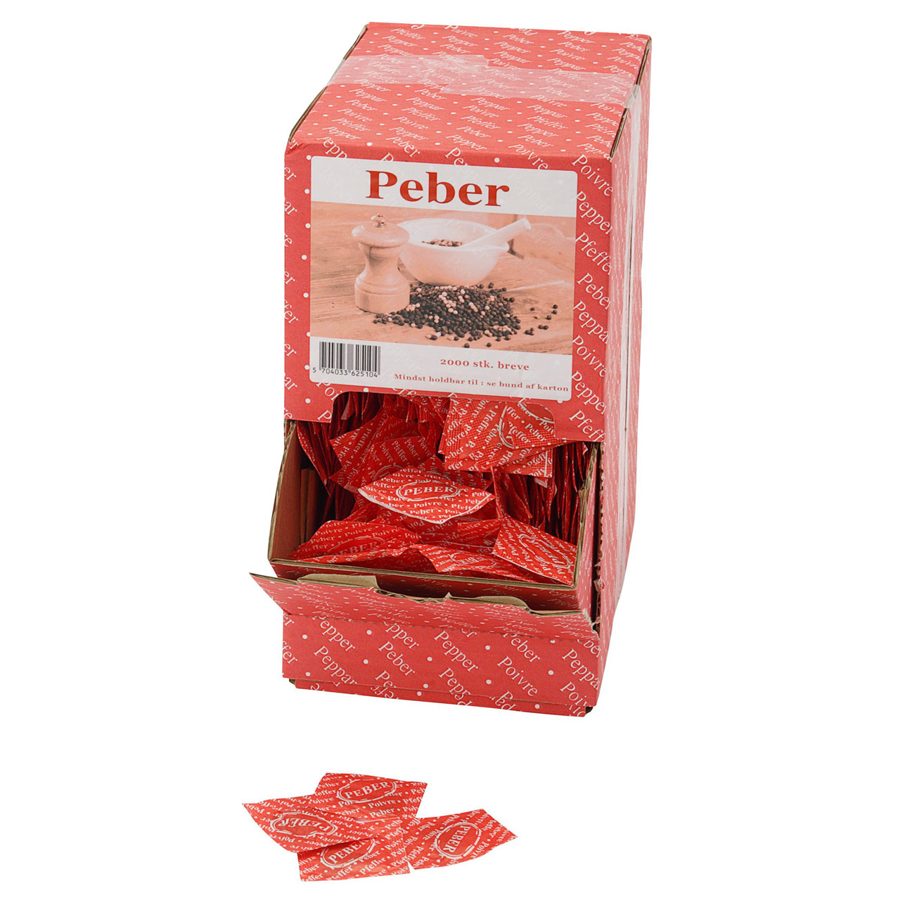 Peber - Portionsbreve - 2000 stk i en æske