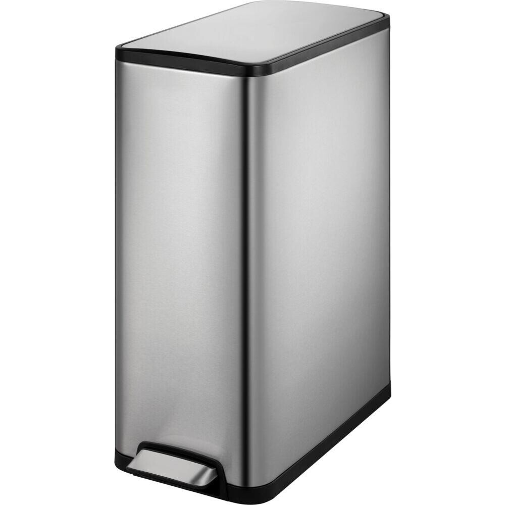 Pedalspand, EKO Ecoslim, stål mat, rustfrit stål, 45 l, inderspand, soft close, fingeraftryksfri