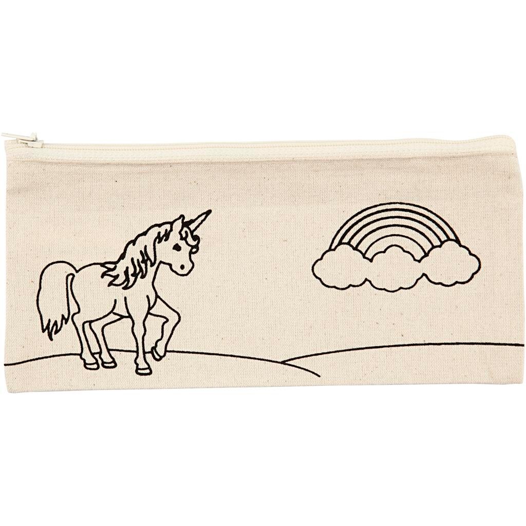 Penalhus størrelse 21 x 9 cm 245 g|m2 lys natur | enhjørning