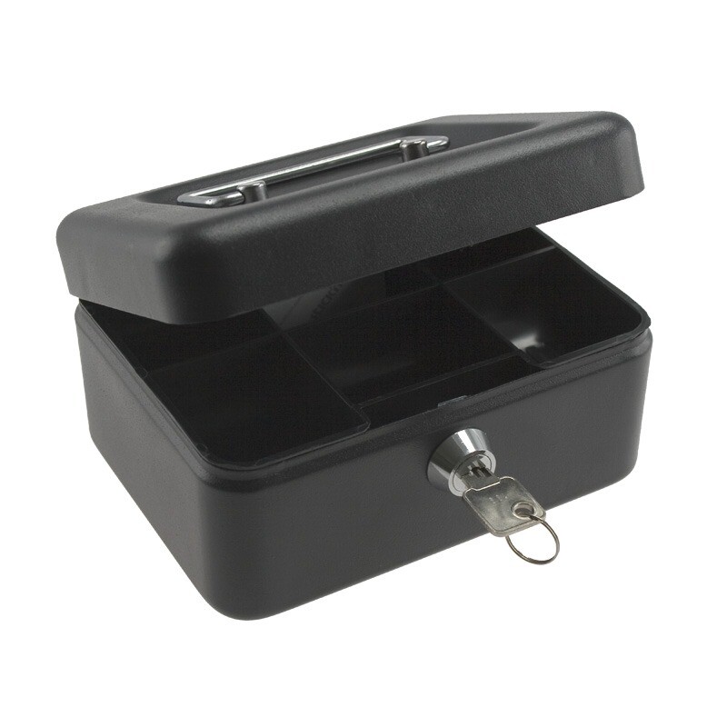 Pengekasse med 6 rum - BNT - 8 x 12 x 15 cm - Sort