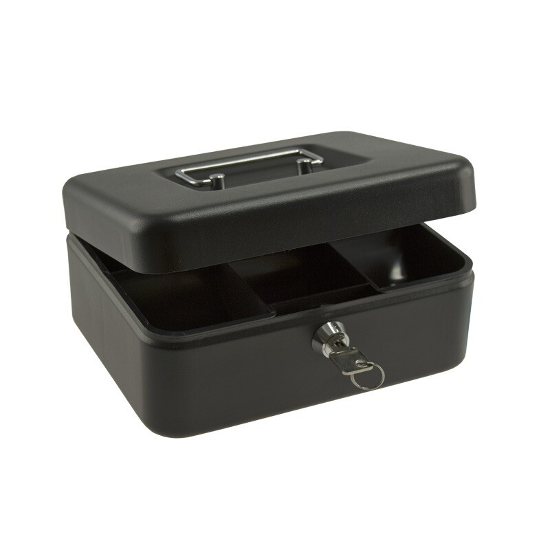 Pengekasse med 6 rum 9 x 16 x 20 cm sort - BNT