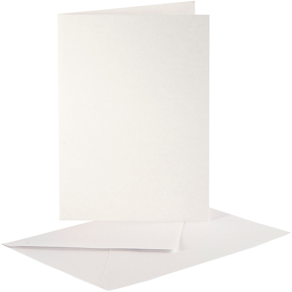 Perlemorskort kort str. 10,5 x 15 cm kuvert str. 11,5 x 16,5 cm creme - 10 sæt