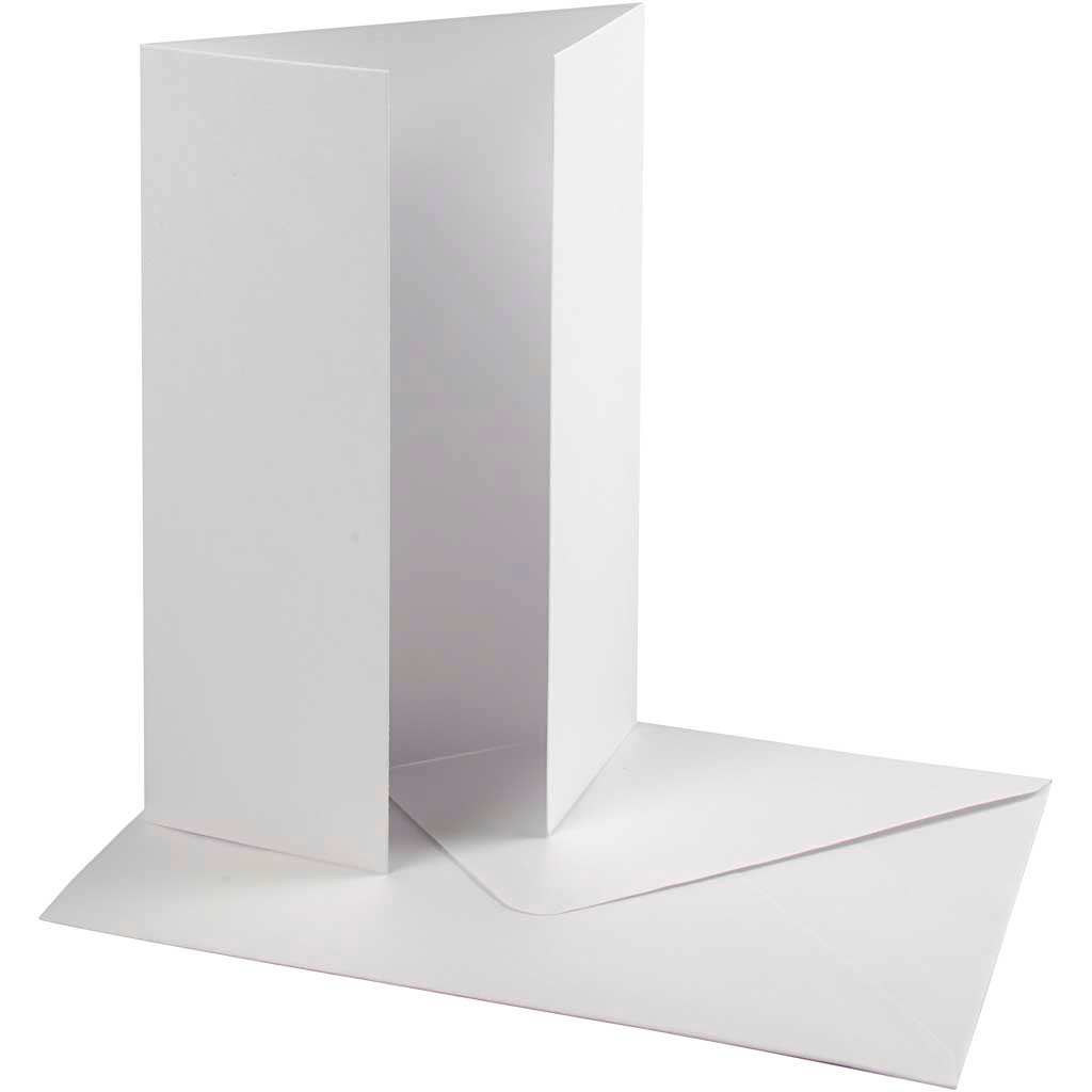 Perlemorskort med kuvert, kort str. 10,5x15 cm, kuvert str. 11,5x16,5 cm, hvid, 10sæt, 120 g