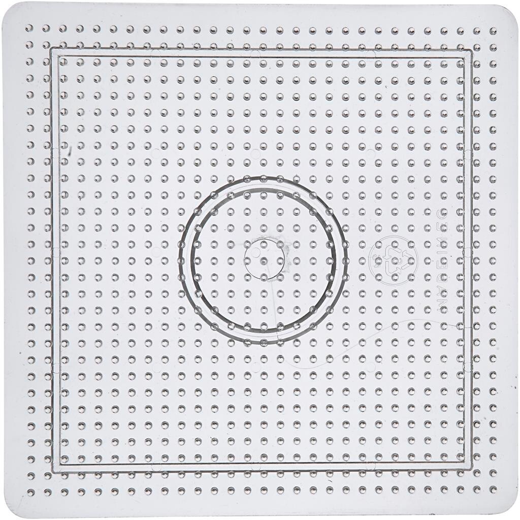Perleplade , str. 14,5x14,5 cm, transparent, stor kvadrat, 1stk.