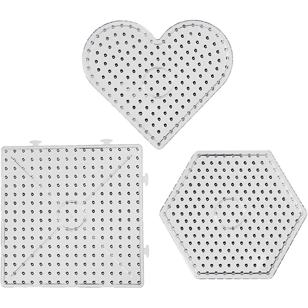 Perleplader, str. 15x15-17,5x17,5 cm, transparent, JUMBO, 6stk.