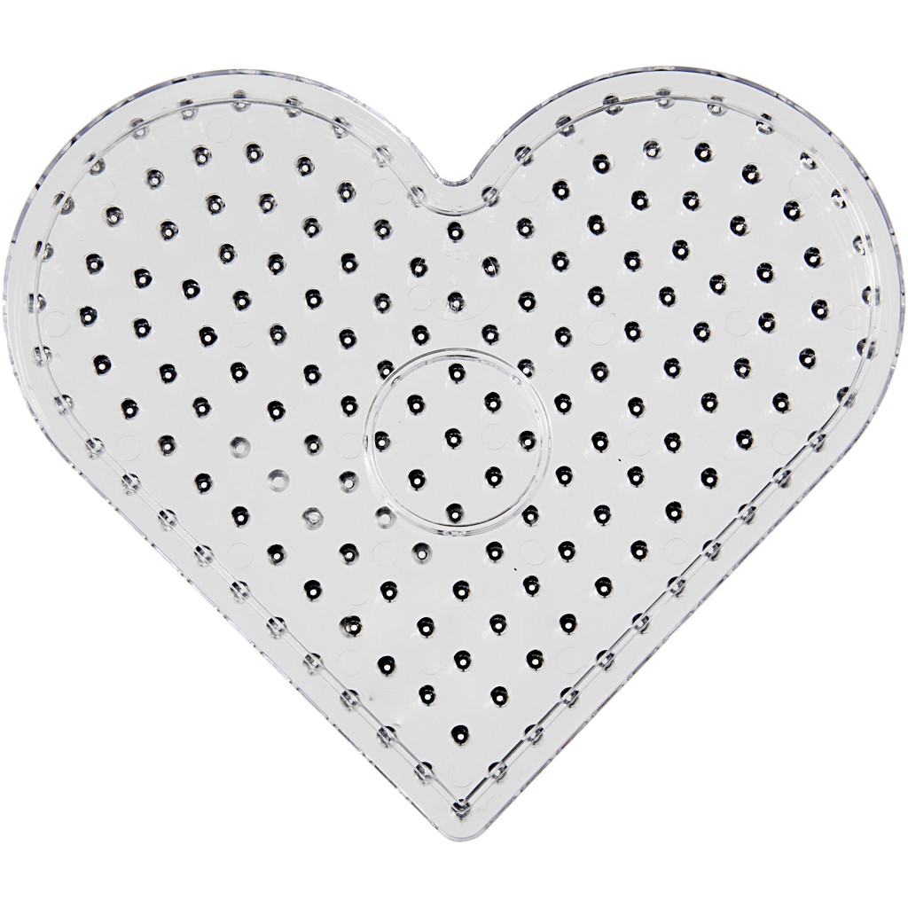 Perleplader - str. 17x15,5 cm transparent JUMBO hjerte - 5stk.