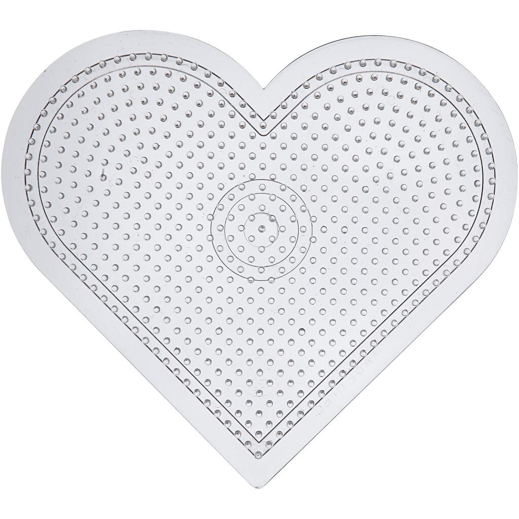 Perleplader hjerter H: 15 cm transparent 1stk