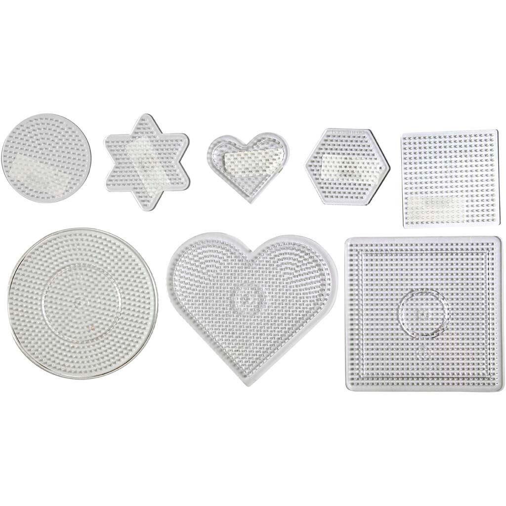 Perleplader i størrelsen 7-15 cm - 8 stk. assorteret